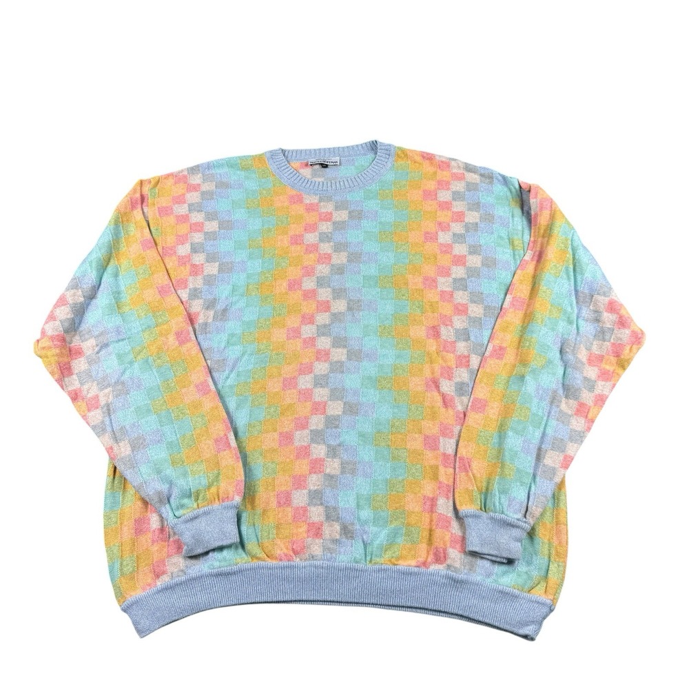 Maus & Hoffman Multicolor Rainbow Pride Knit Cotton Mens Sweater 2XL Italy